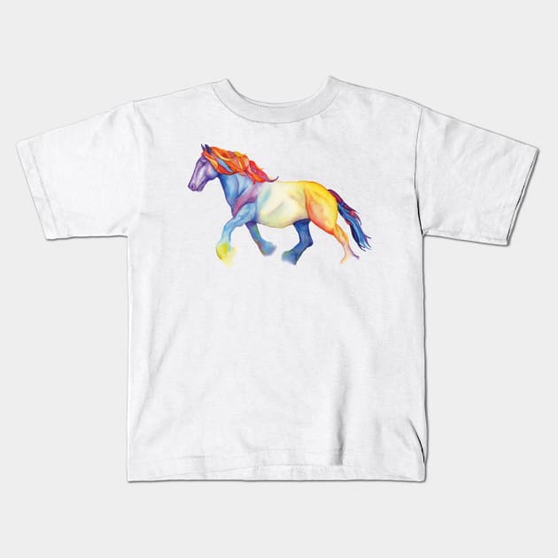 Rainbow Shire Kids T-Shirt by UntidyVenus